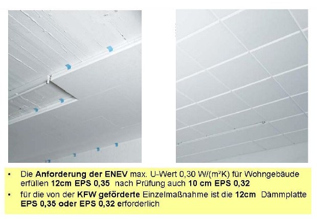 Anforderungen der EnEV 2009 für Deckendämmung