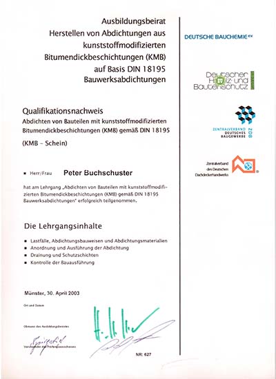 Qualifikationsnachweis