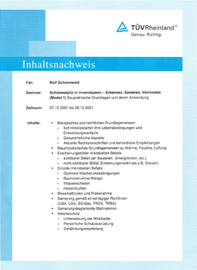 Inhaltsnachweis